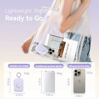 Portable Charger, 5000Mah Power Bank - Apple Watch Charger with Built-In Cables,Travel-Ready Portable Charger for Iphone 17/ 16/15/14 ,Android ,Apple Watch Ultra2/11/10/9/8, Black